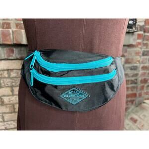 fanny pack belt bag black teal Vintage 90s